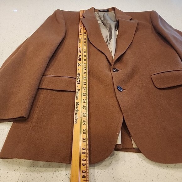 Options By Stafford Camel Hair Blazer 44L Brown Men's Suit Jacket - Picture 5 of 9